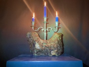 Antik Kerzenleuchter Olivenholz